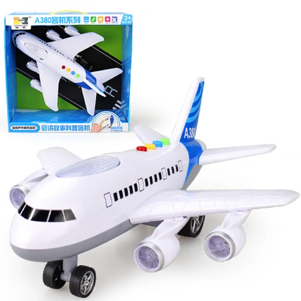 헬스클럽에서 이야기한 만화려객기 아동완구 조교관성 A380 비행기모형 관성 A380 려객기 흰색, 단일상품