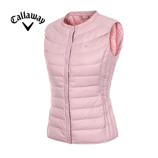 [캘러웨이]19F/W 여성 초경량 버튼다운 구스다운 베스트_CWDVI8101-411, LIGHTPINK