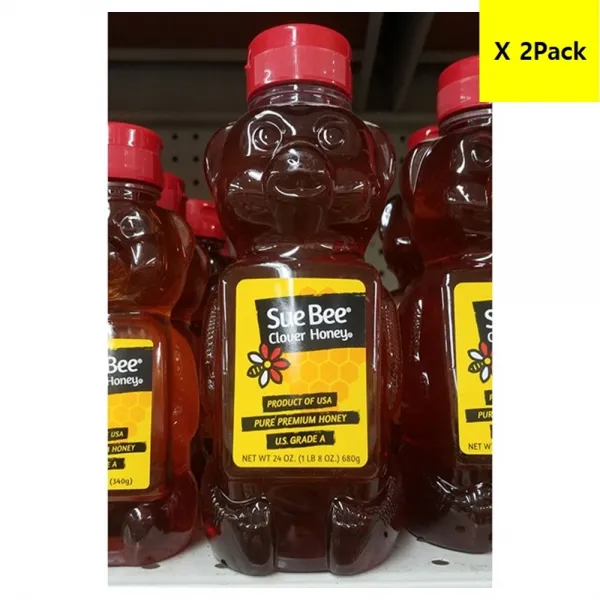 Sue Bee Clover Honey bear shape 수 비 클로버 허니 비어 셰이프 24oz(680g) 2팩, 0팩, 00g