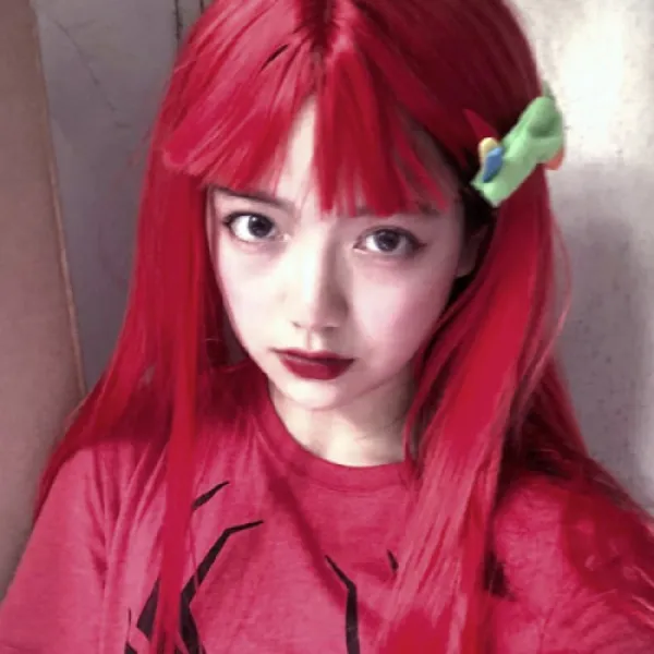 여자 가발 일한 아나운서 로레타 레드 무광 패션 장발 얼굴 풀커버, 본문참고, 선택 = 빨간색