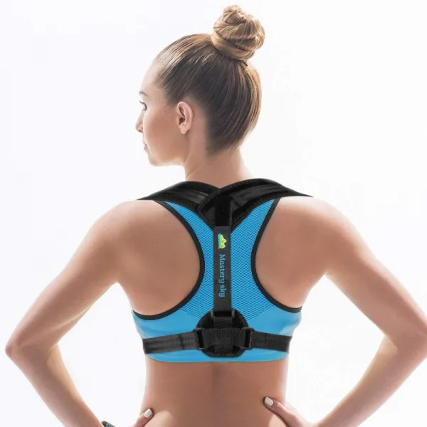 Slouch Stopper 직립 트레이너 및 자세 교정 - 어깨 견갑골 뒤 & 목에 대한 Kyphosis 교정기 받침대 P, 단일상품