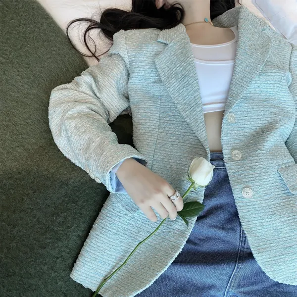 WUUUS 불가 놓치다 의 사적인 맟춤제작 박하 그린 여성 가을 디자인 감각 보이핏 볼륨 와이드 루즈핏