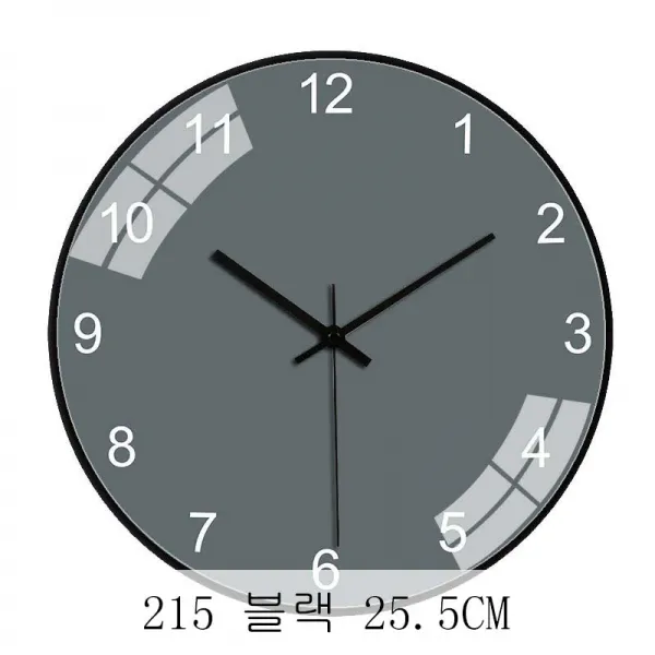 뉴타임즈14 벽시계 거실 순회색 벽걸이 시계 무음 XT06 A10, 215 블랙 25.5CM