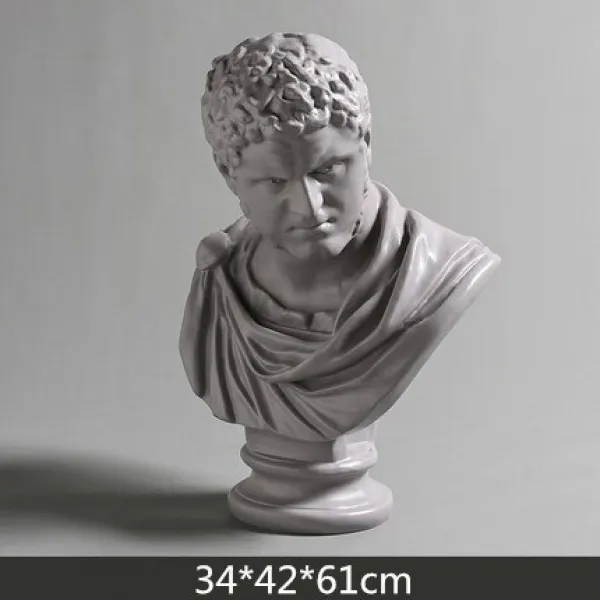 61CM 현대 마커스 AURELIUS ANTONINUS CARACALLA 동상 그림 흉상 예술 조각 크리 에이 티브 수지 예술 및, 01 다색