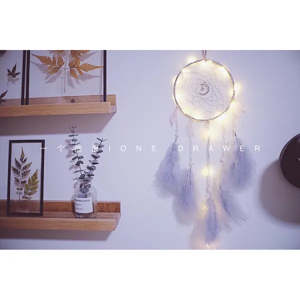 드림캐쳐 ()자체디자인 그레이 드림캐처 무드등 diy재료가방(왕복이에요 .달), T06-완제품(램프있음 배터리타입)필요성 자신 랩