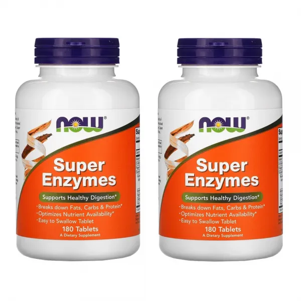 나우푸드 슈퍼엔자임 베타인 옥스 담즙 파파야 열매 브로멜라인 파파인 추출 180 타블렛 2병