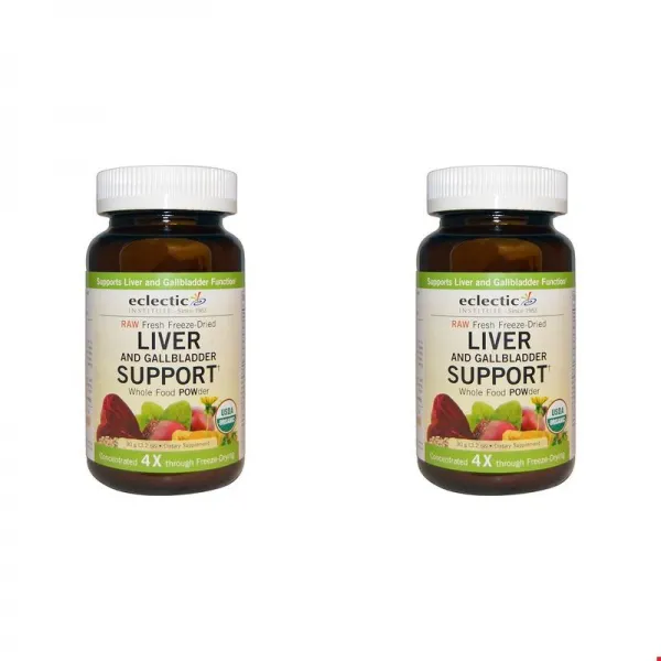 이클레틱 인스티튜션 간 & 쓸개보조제 통 푸드 분말 3.2 oz (90 g), 2개묶음, 1