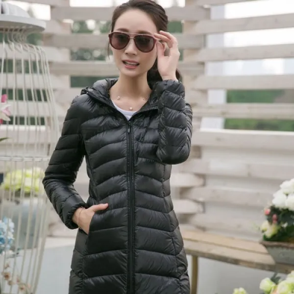 [해외]여성상의 > 캐쥬얼 점퍼/자켓 여성 캐쥬얼점퍼 / 아우터 The new long section down jacket women slim hooded down jacket Slim thin sweet coat