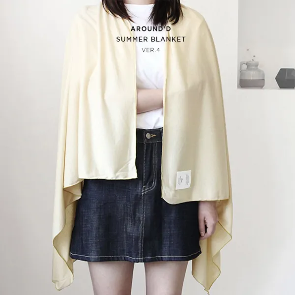 GMZ 어라운드디 썸머블랑켓 (여름담요 사무실담요 여름블랑켓), 크림옐로우