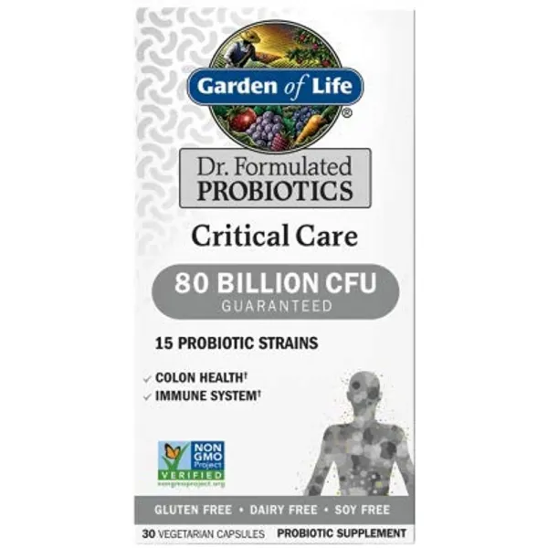 Garden of Life Dr. Formulated Probiotics 크리티컬 케어 800 억 30 캡슐 CFU 15 균주 결장 및, 단일상품, 단일상품