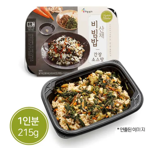 바쁜아침 야식 간단한 한끼 끼니해결 간편한 냉동 즉석밥 산채비빔밥 산채비빔밥 간장맛 215g 3팩