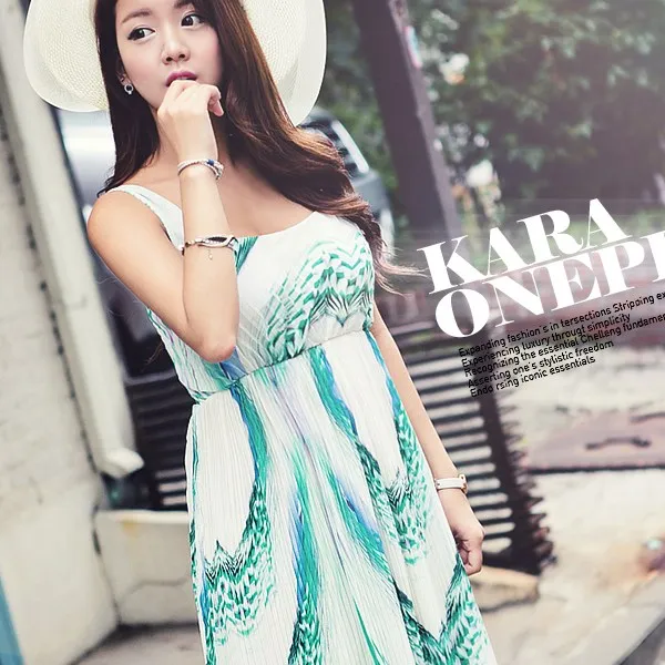 다홍치마 주름 롱원피스