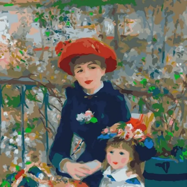 모모픽스페인팅 DIY명화그리기 40x50cm H01 르누아르 두자매 물감2배