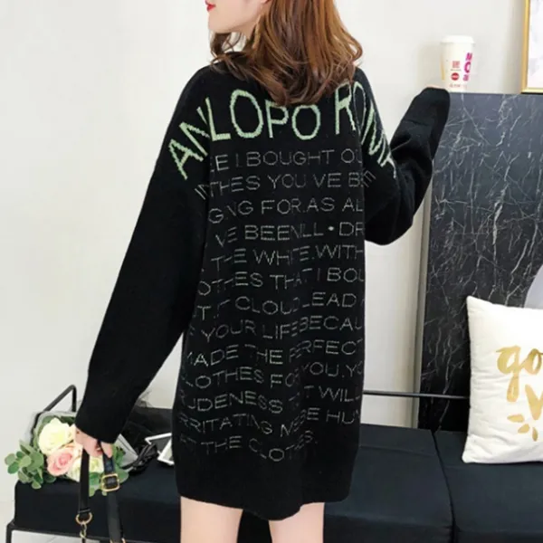 모노그린 라운드넥 루즈핏 빅사이즈 니트 롱 티셔츠 형 원피스 Tob10129