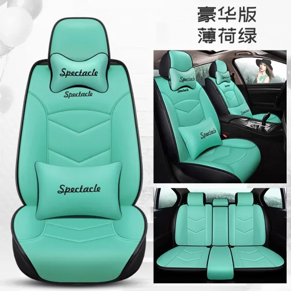 폴크스바겐 신도관 L 탐악탐가 랑경 폴로 전량 가방 전용 자동차 방석 사계절용 풀팩토리 가죽 호화판 그린