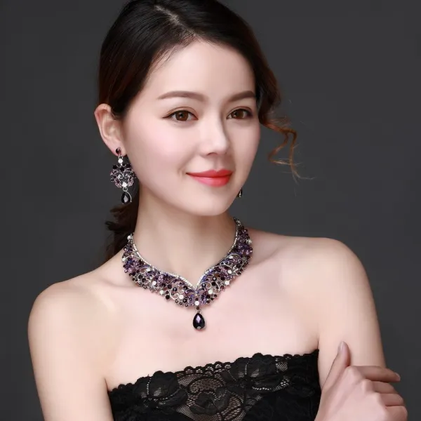 유색보석세트 유럽 럭셔리 목걸이 세트포장 큐빅 저녘파티 예복 액세서리 패션 뉴타입 장식품