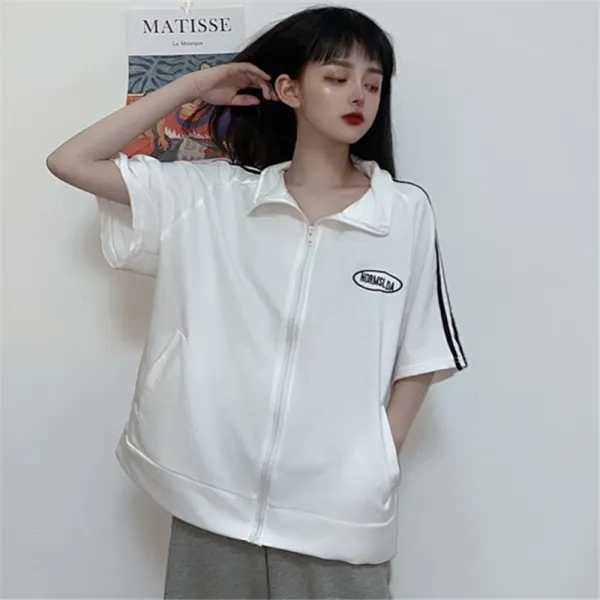 플레이윙 CHIC 반팔티셔츠 여성 여름 와이드 루즈핏 트렌드 INS 클래식 홍콩미 하라쥬크 풍취 소녀 상의 체구