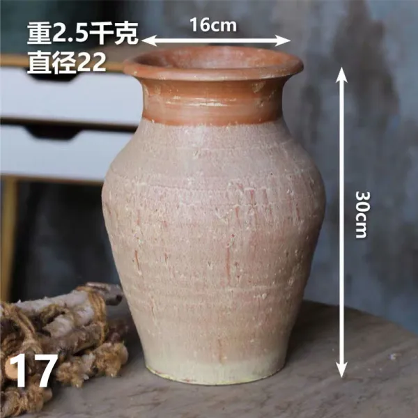 km22 빈화병 롱화병 재애고 누런색 도기 깡통 큰 사이즈의 굵기 타오웨이 결점 클래식 꽃꽂이 소프트 웨어 진열 장식품, 17 번 무 공