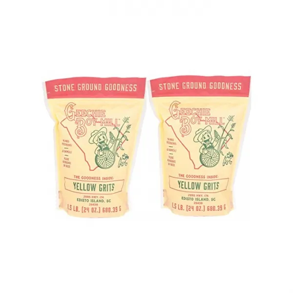 기치 보이밀 콘크리츠 옥분 옥수수알갱이 그리츠 옐로우 간단아침메뉴 간단한아침메뉴 Geechie Boy Mill Yellow Grits (Pack of 2 24 oz Bags)