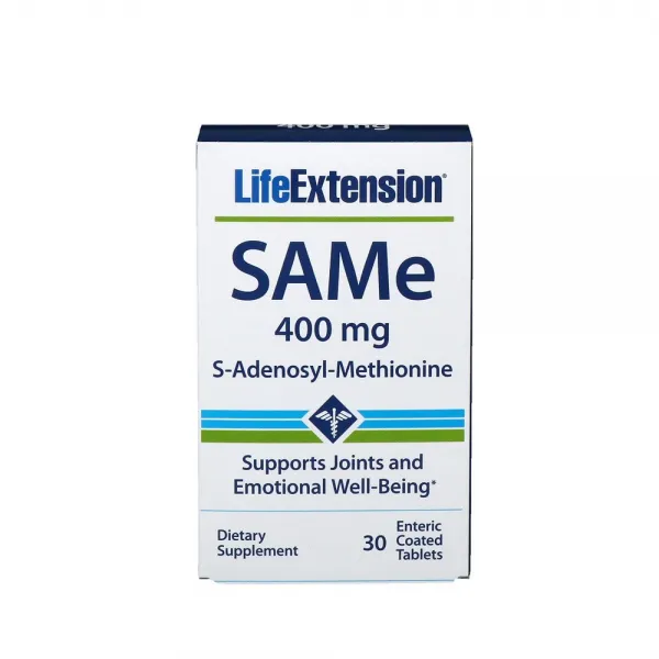 Life Extension 라이프익스텐션 Same S 아데노실 메티오닌 Adenosyl Methionine 400mg 30장코팅정 1팩 60개입