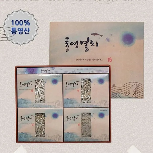 국내산 멸치 4종 선물세트 2호 350g 40 물좋은 남해바다에서 어획한 신선한, 1개
