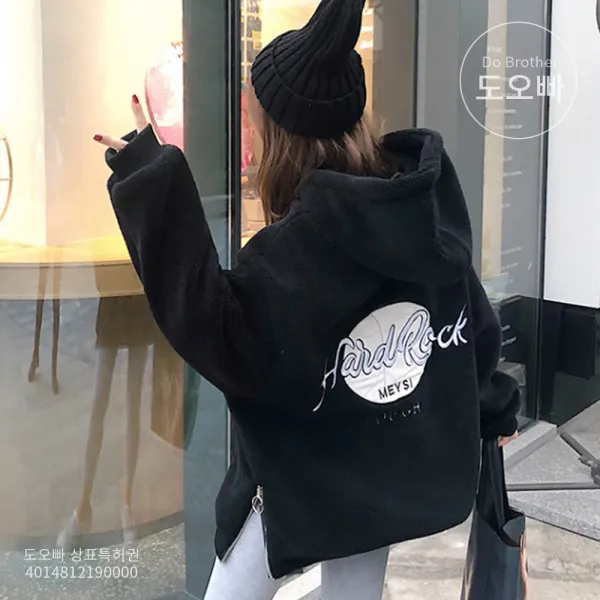 도오빠 오버핏 여성 후드티 벨벳 가을 겨울 후드 티셔츠 여성후드티 여자후드티 빅사이즈 롱 루즈핏 박시 패션 캐쥬얼 데일리룩