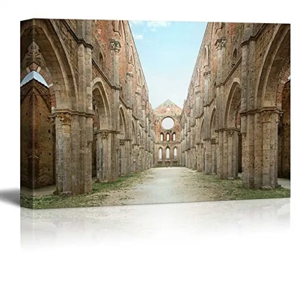 Wall26 Cistercian Convent 12thcentury 시에나 투스카니 남서쪽 30 km 이탈리아 - 캔버스 아트 벽 예술 (24