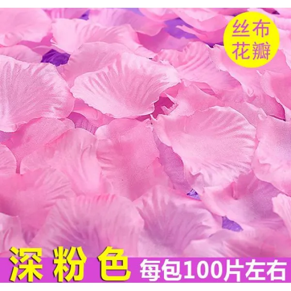 큐브리빙샵 예의범절의 사람 생일 황금 알 금꽃 결혼기념일 꽃잎 손 던지다 플라워 컬러 종이 조각 결혼함, 다크 핑크 견직물 꽃잎