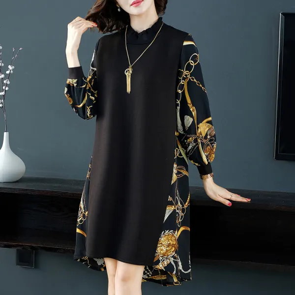 블랙바바 여성 프린트 쿠션지 미디원피스a19092842