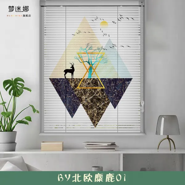 몽매인 나 알루미늄 백엽 무타공 승강 전동 침실 햇빗가리기 노르딕 거실 가정용 요리당, QLYX-12