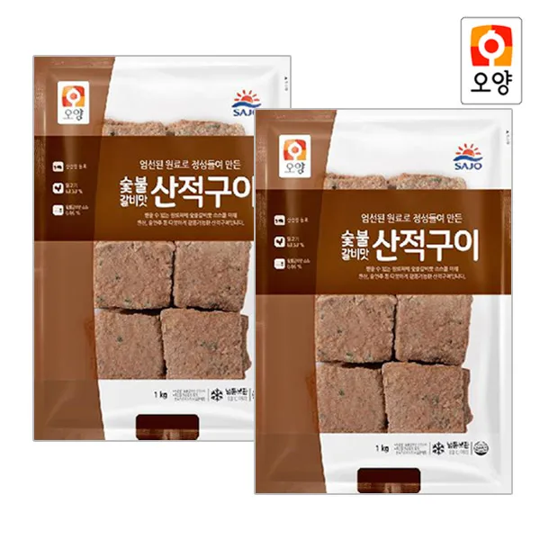 [퀴클리몰] 사조오양 숯불갈비맛 산적구이 1kg 2개, 2봉