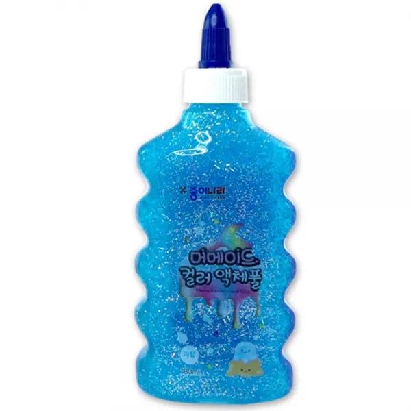 종이나라 머메이드컬러 액체풀 물풀 180ml 슬라임 재료, 파랑, 1개