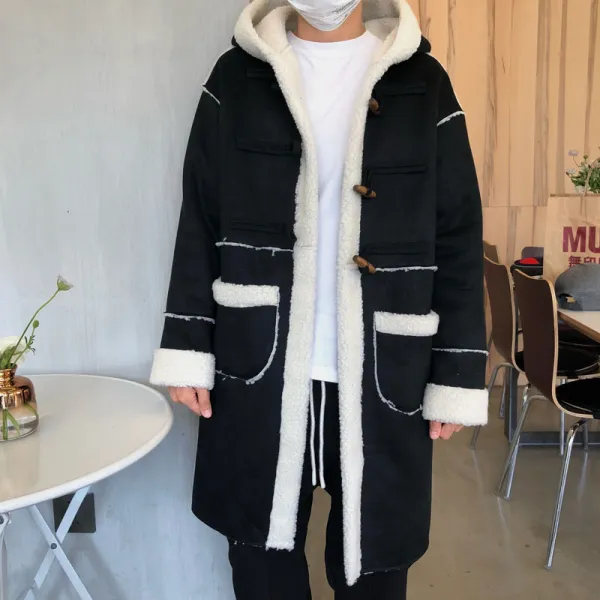 마멜뷰 남자 더플 떡볶이 코트 NR옷장 겨울 인스 남녀 커플 램스울 후드 박시 소뿔