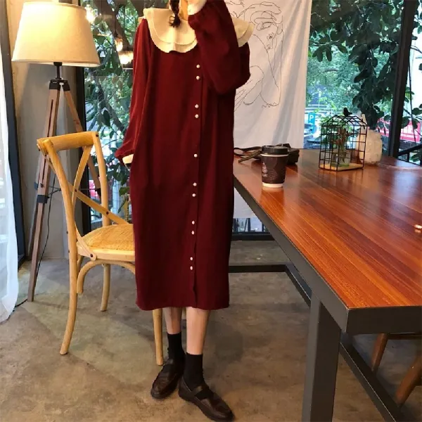 페미닌룩 세일러 카라 롱 데일리 큐티 원피스 5
