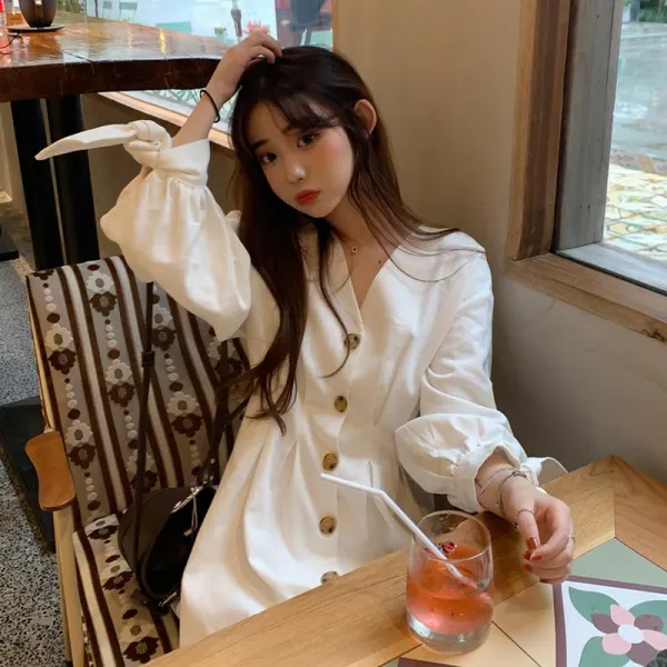 빅피플 슬림핏 단추 조임b76 셔츠 허리 플리츠