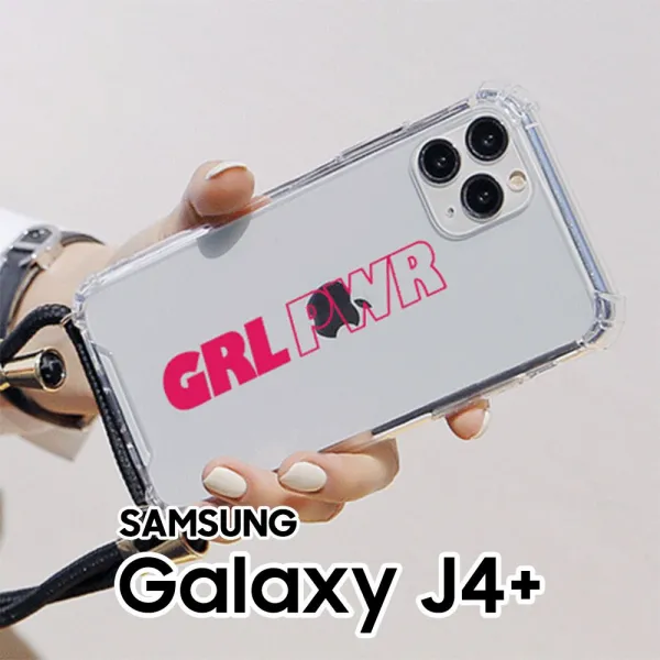 휴대용 타이포 갤럭시J4+ J415 폰스트랩 젤하드케이스~~