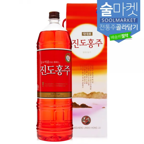 술마켓 200여종 유명 전통주 내맘대로 골라 담기 합배송, 1병, 진도 홍주 40도 1800ml 대용량