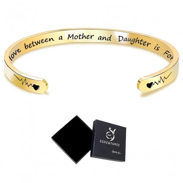 EGOO & YAMEE Mother Daughter Bracelets-“엄마와 딸 사이의 사랑”딸의 엄마를위한 생일 선물 | 팔찌 | 소매 끝동