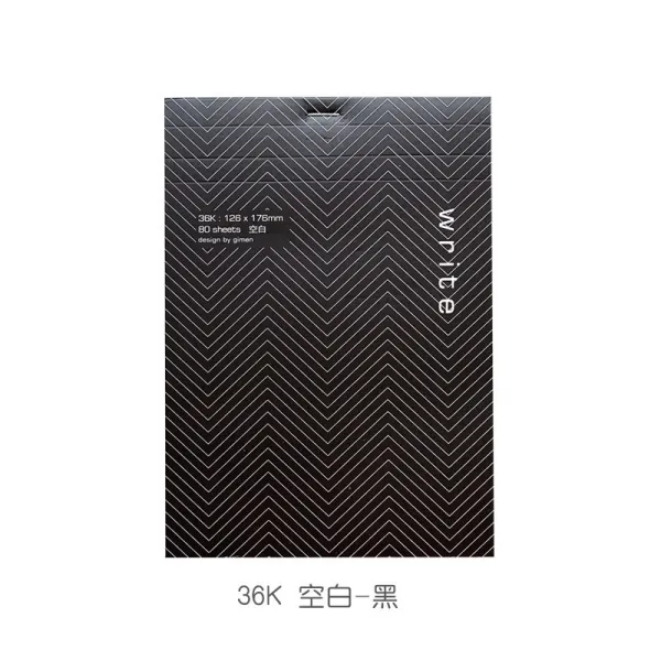 GIMEN 거문 치다 글씨노트 36K 횡선방 눈꼴 기획 16K 공백 80 들다 두꺼운 찟을수있는 단아한 풀 원고, 36K 공백 블랙