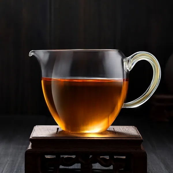 구름 위 투명 유리 공도 컵 차 해 내열 디어 분 다기 쿵푸 부품 타차 유리잔 벨벳 채색 도컵180ml