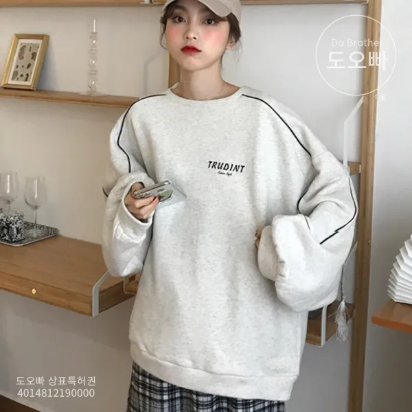 도오빠 오버핏 여성 맨투맨 티셔츠 맨투맨티 빅사이즈 루즈핏 박시 여자맨투맨 긴팔티 라운드넥 20대 30대 패션 데일리 캐주얼 빅사이즈티셔츠 봄 가을 겨울 인기템