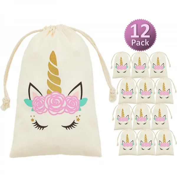 내 GrecaUnicorn파티 가방 보급품-12개 파티에서 선물 선물 사탕 등을 포장해 주세요-여자 생일 파티를