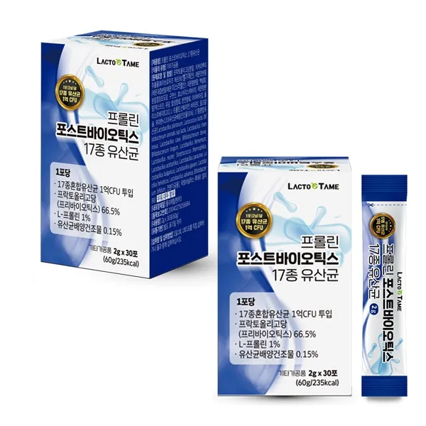 유산균 모유 성분 유산균분말 락토바실러스 가세리 프로바이오틱스 프리바이오틱스 유익균 유산간균 스틱, 2g, 60포