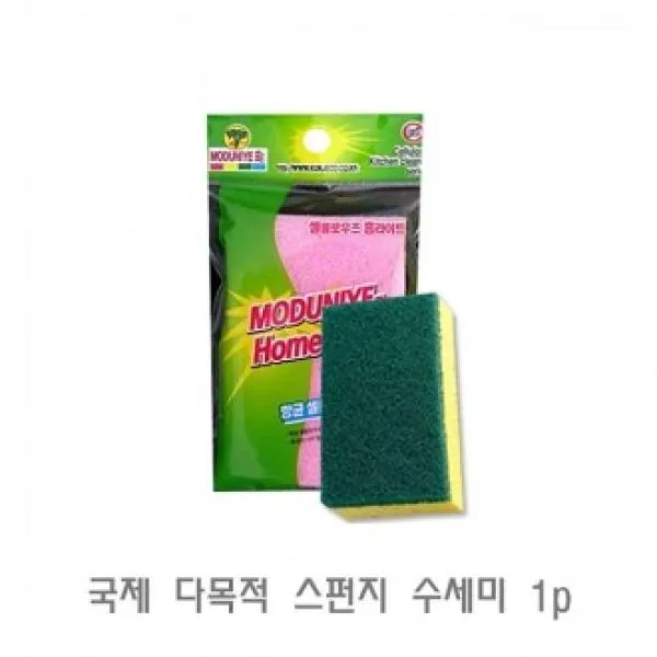 MVZ608773[3일이내출고]국제 다목적 스펀지 수세미 1p 스폰지수세미 부억수세, 1, 1