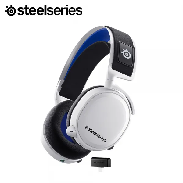 스틸시리즈 Arctis 7P+ 무선 게이밍 헤드셋[PS5 Tempest 3D 오디오 호환], White(HS33)