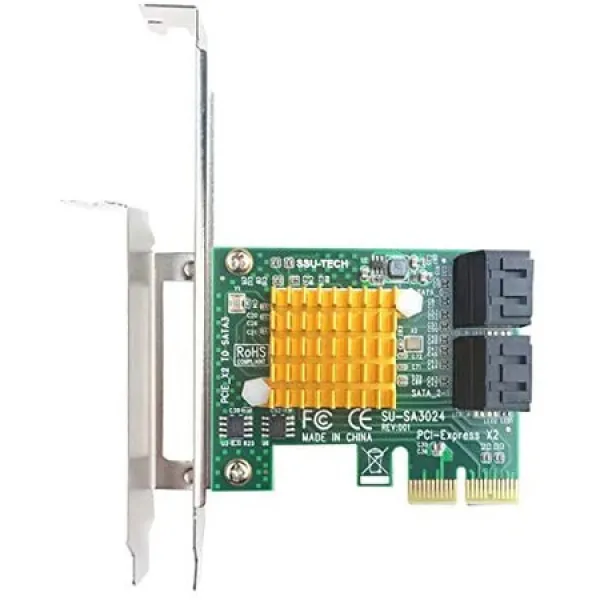 GLOTRENDS PCIe 2.0 X2 to SATA III 4 포트 어뎁터 카드 (ASM Chipset) for IPFS 채굴 and Adding SATA 3., 상세 설명 참조0