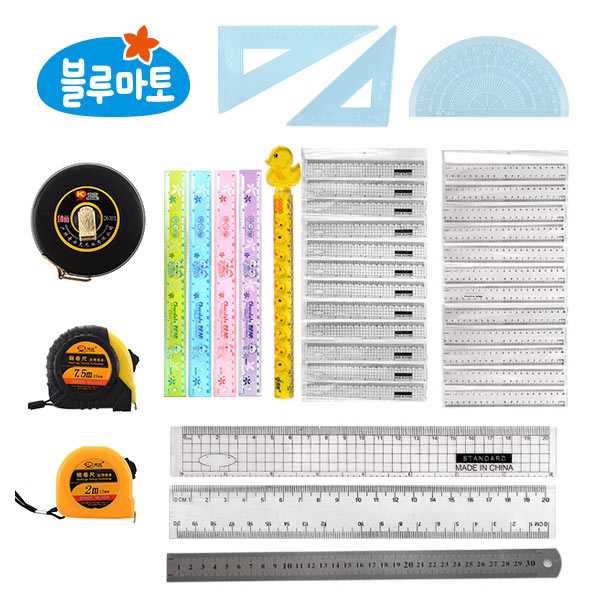 [딜] 자모음 79종 양쪽눈금 스틸자 삼각자 외 모음전, 60.삼각자 2종 세트1 (NO.2030) / 220*310(mm) /(정삼각자1개, 직삼각자1개)/고주파포장