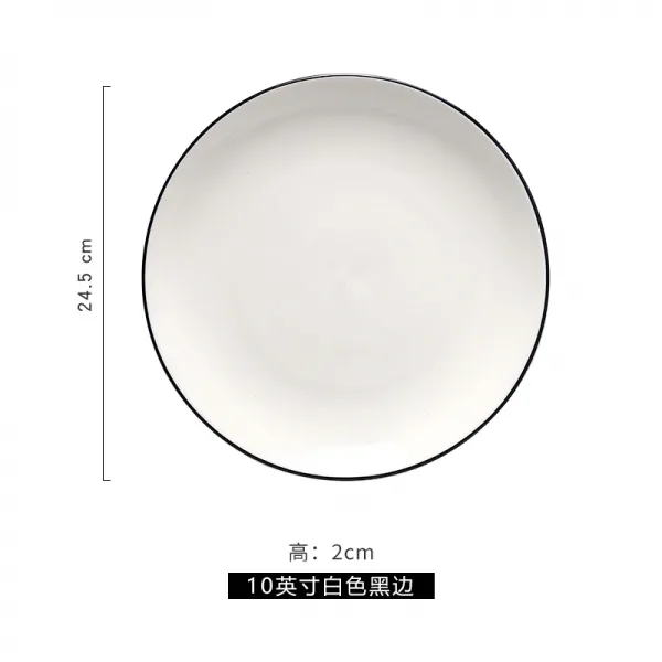 크리에이티브 노르딕 서양요리 독창적 도자기 가정용 낚시꾼 배출 예쁜그릇 디저트 자기식기 야채접시 아침식사 원형그릇, 10인치 원 스테이크 플레이트 접시그