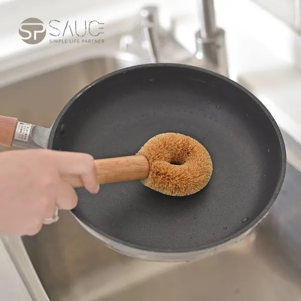 SP SAUCE 일본 천연 코코넛 브라운 부엌 청소 섬유 경솔 깨끗하다 씻다 기름 솥 솔질, 상세페이지 참조, 상세페이지 참조