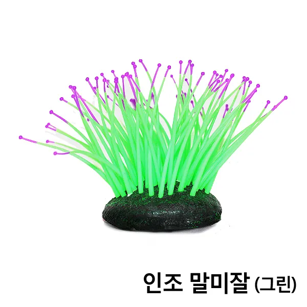 아이사이언스에듀 인조 말미잘 [그린] 어항수초 어항장식 구피어항
